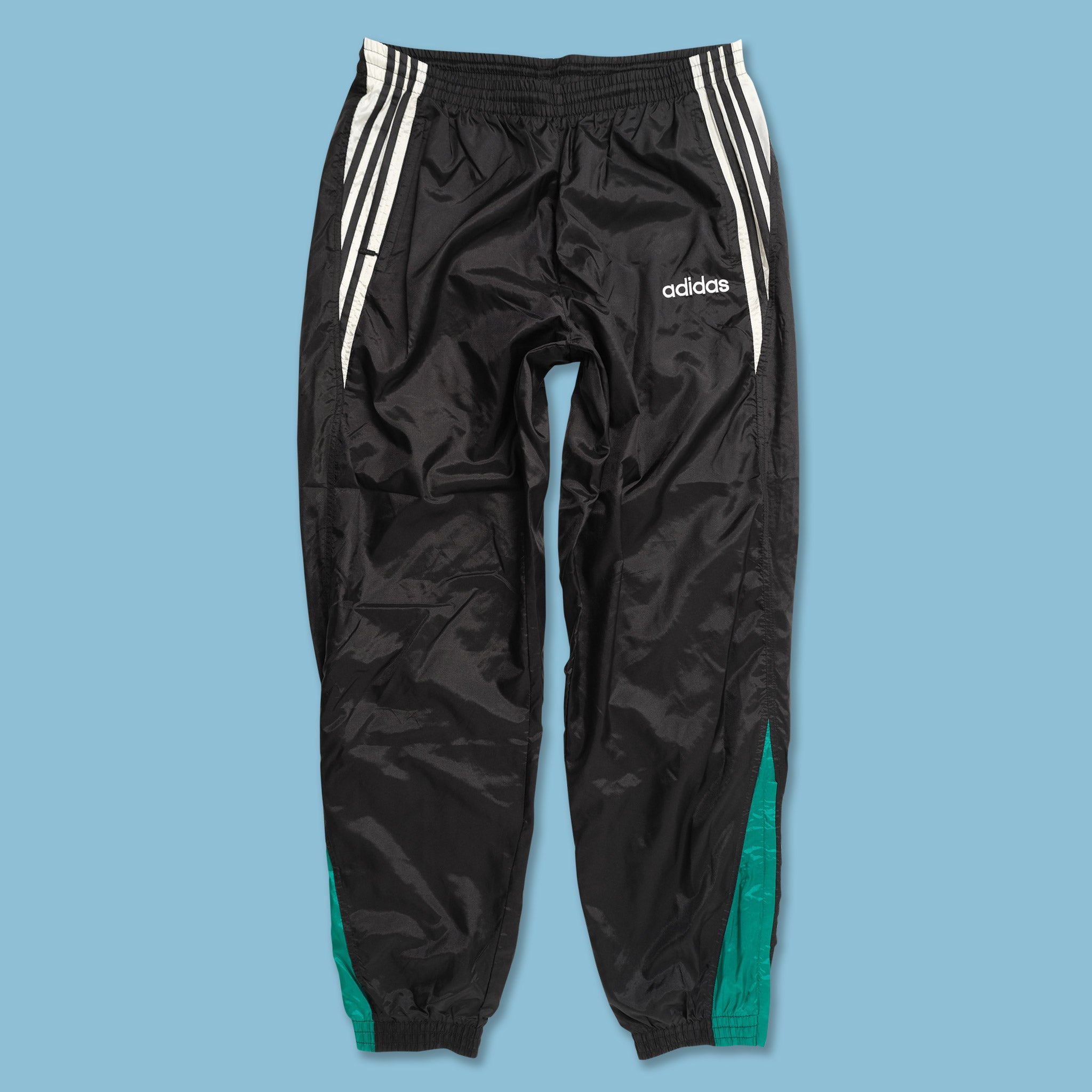 Rare Nike Windrunner Nylon Soccer Pants Trackies Glanz Black Large 