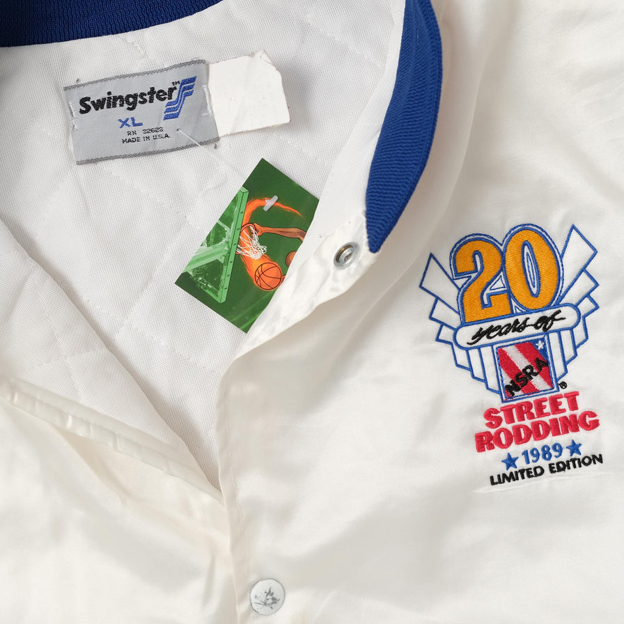 Vintage NSRA Satin College Jacket Large 