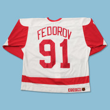 Vintage Detroit Red Wings Sergei Fedorov Jersey Large 