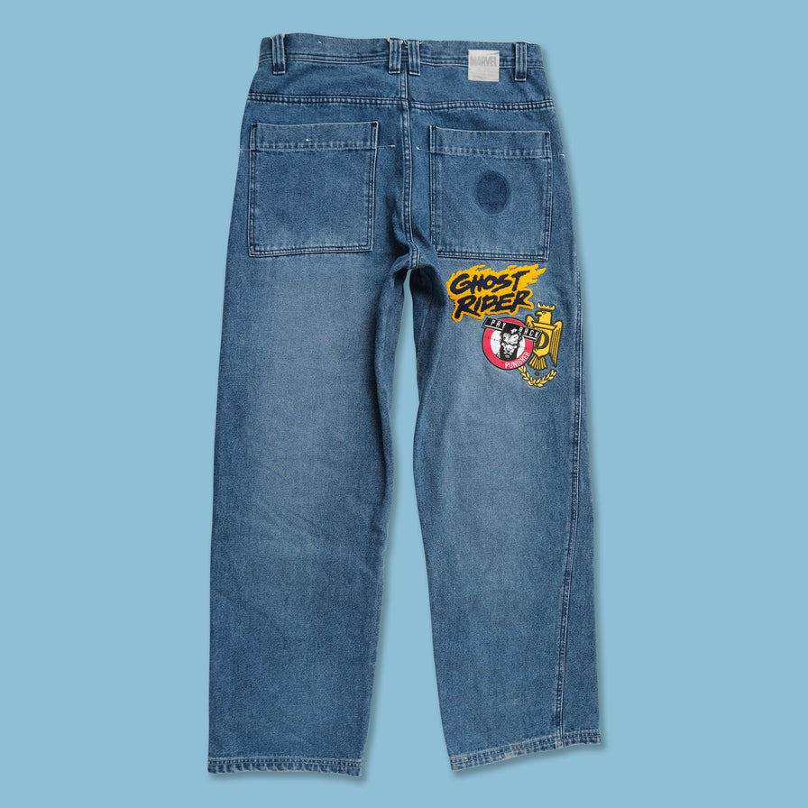 Vintage Johnny Blaze Marvel Denim Pants 34x32 