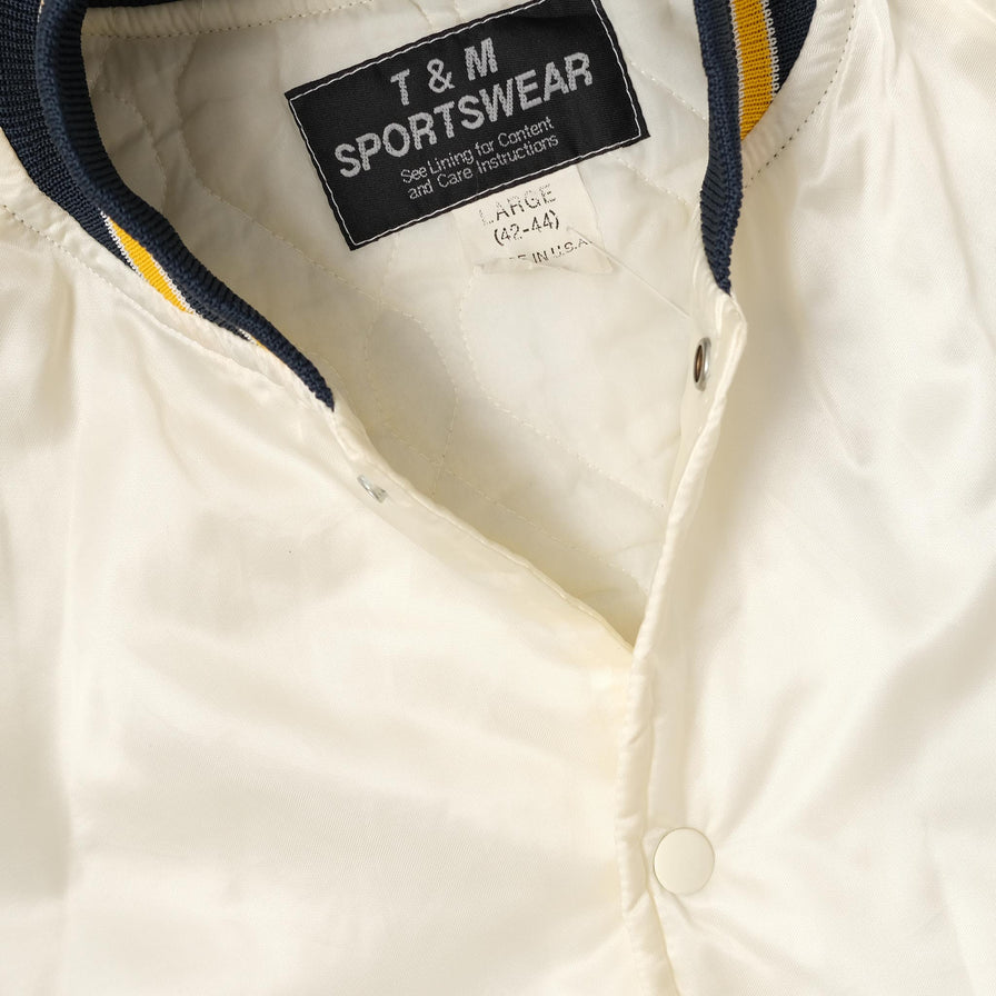 Vintage Padded Satin College Jacket Large 