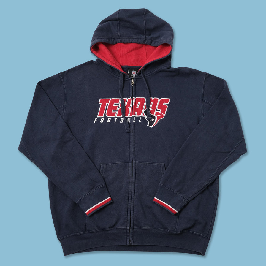 Vintage Houston Texans Hooded Sweater Jacket Large 