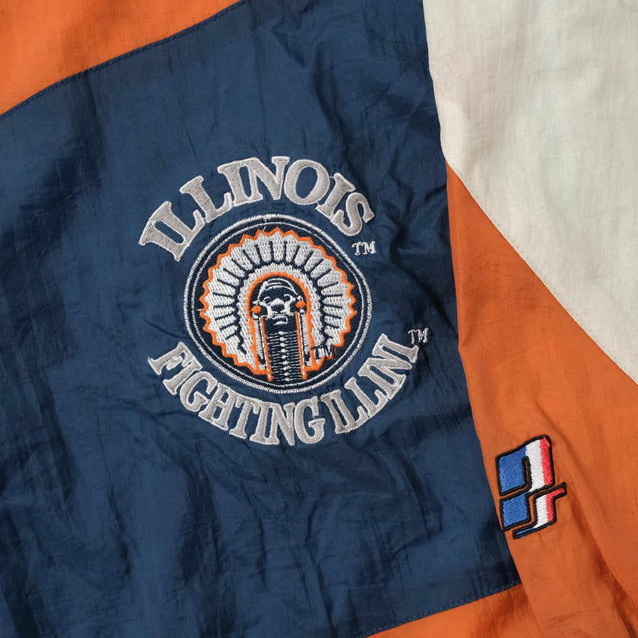 Vintage Fighting Illini Track Jacket Large 