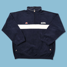 Vintage Ellesse Fleece Q-Zip Sweater XLarge 