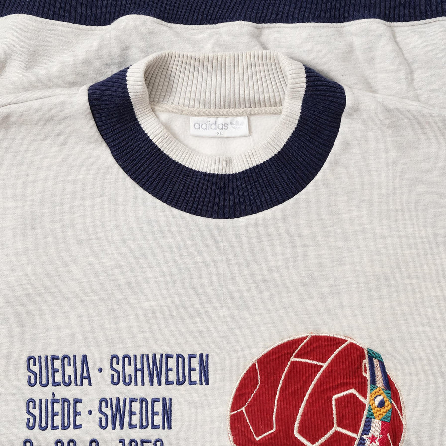 belediging hond diefstal Vintage adidas World Cup Sweden '58 Sweater XLarge | Double Double Vintage