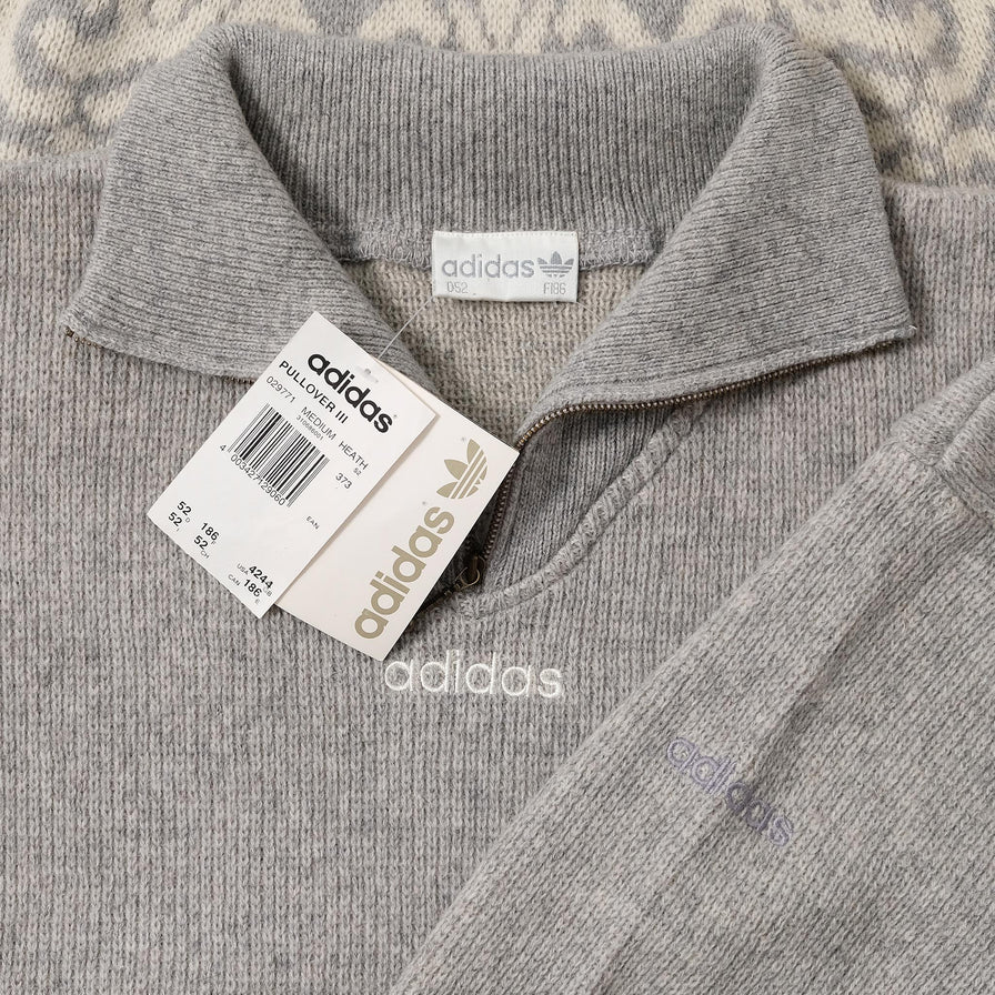 Vintage DS adidas Q-Zip Knit Sweater Large 