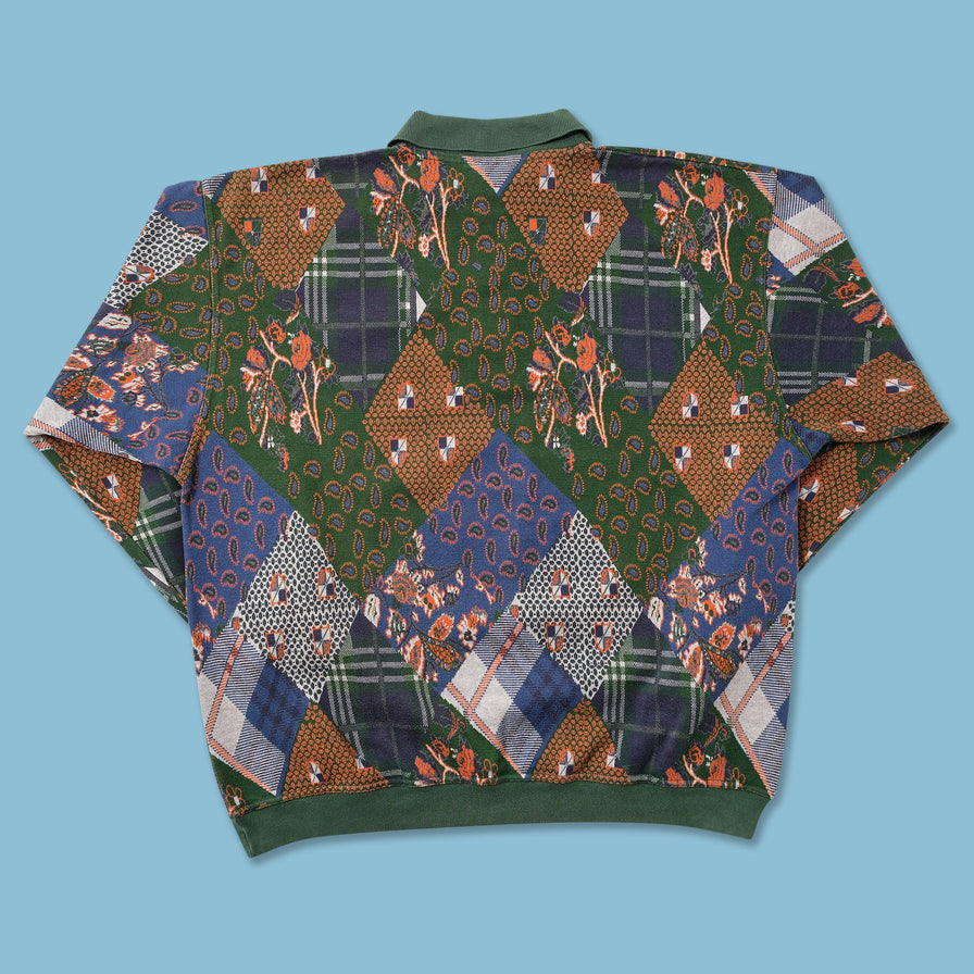 Vintage Patchwork Sweater Large 