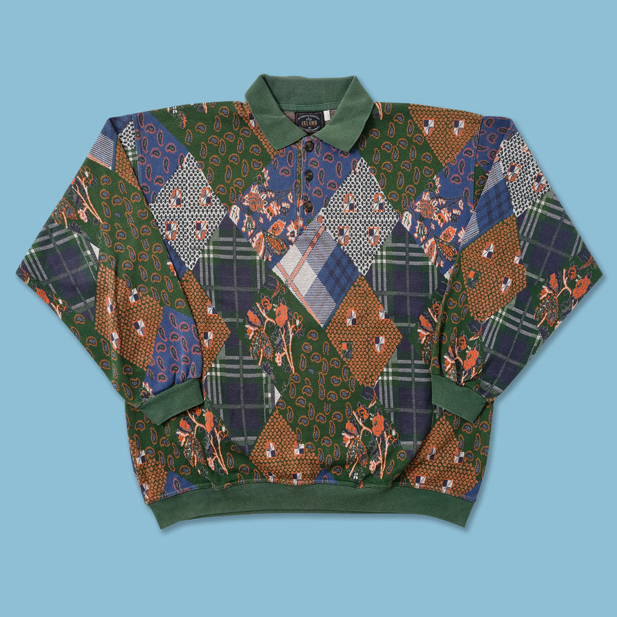 Vintage Patchwork Sweater Large 