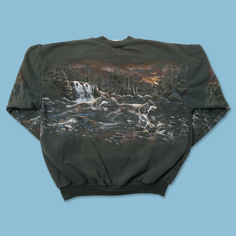 Vintage Wolves Sweater Large 
