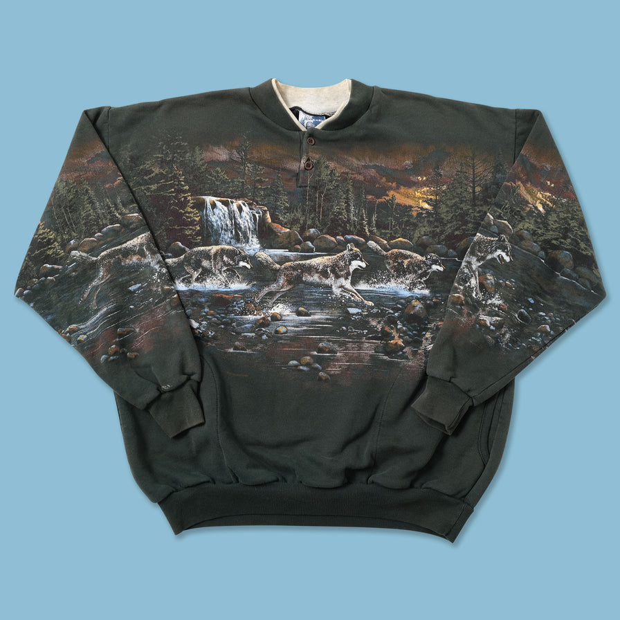 Vintage Wolves Sweater Large 