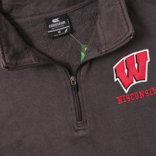 Vintage Wisonsin Badgers Q-Zip Sweater Medium 