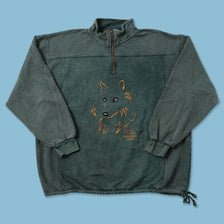 Vintage Wolf Q-Zip Sweater XXLarge 