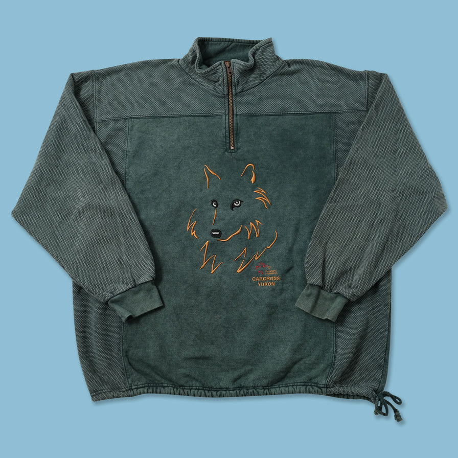 Vintage Wolf Q-Zip Sweater XXLarge 