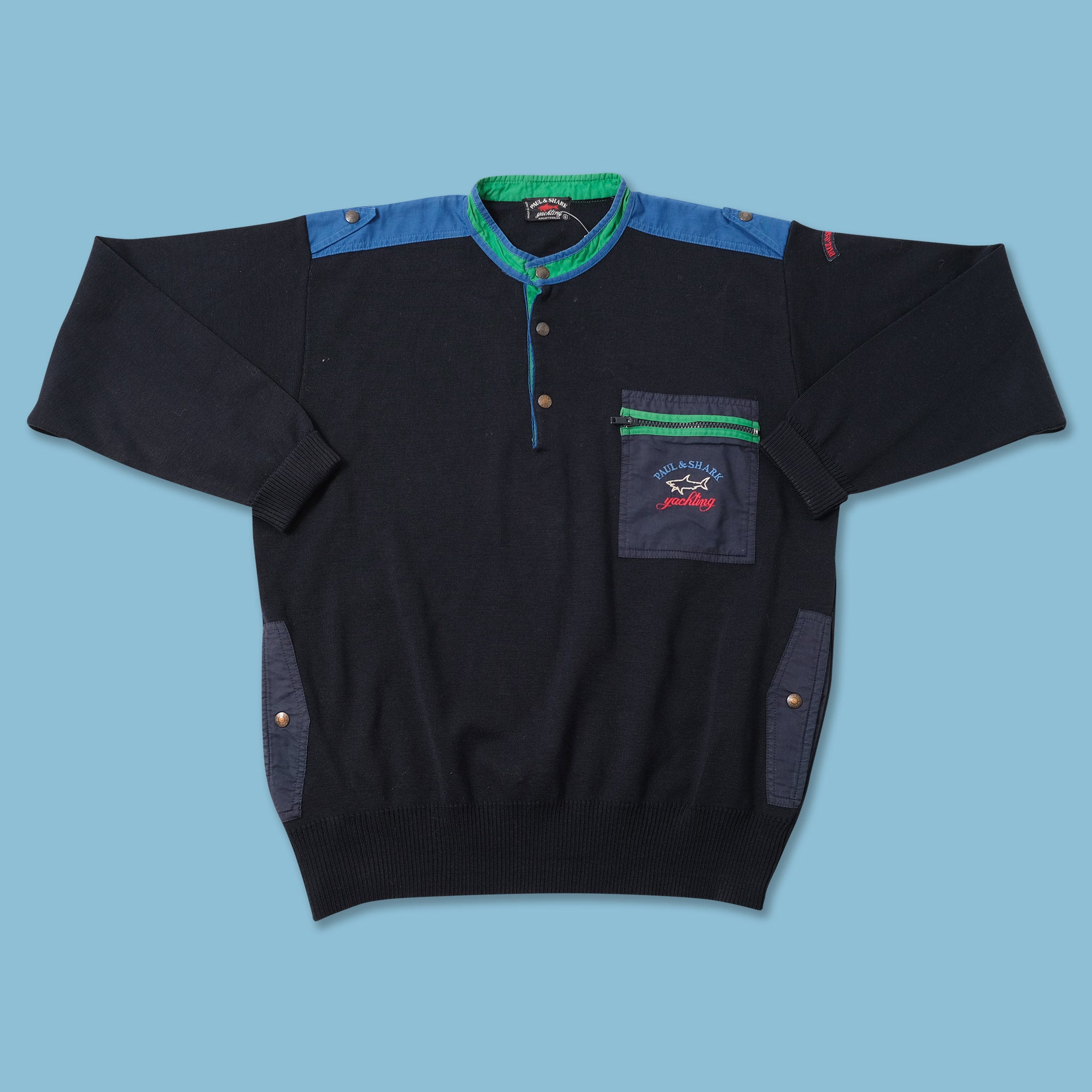 Vintage Paul Shark Sweater Large Double Double Vintage