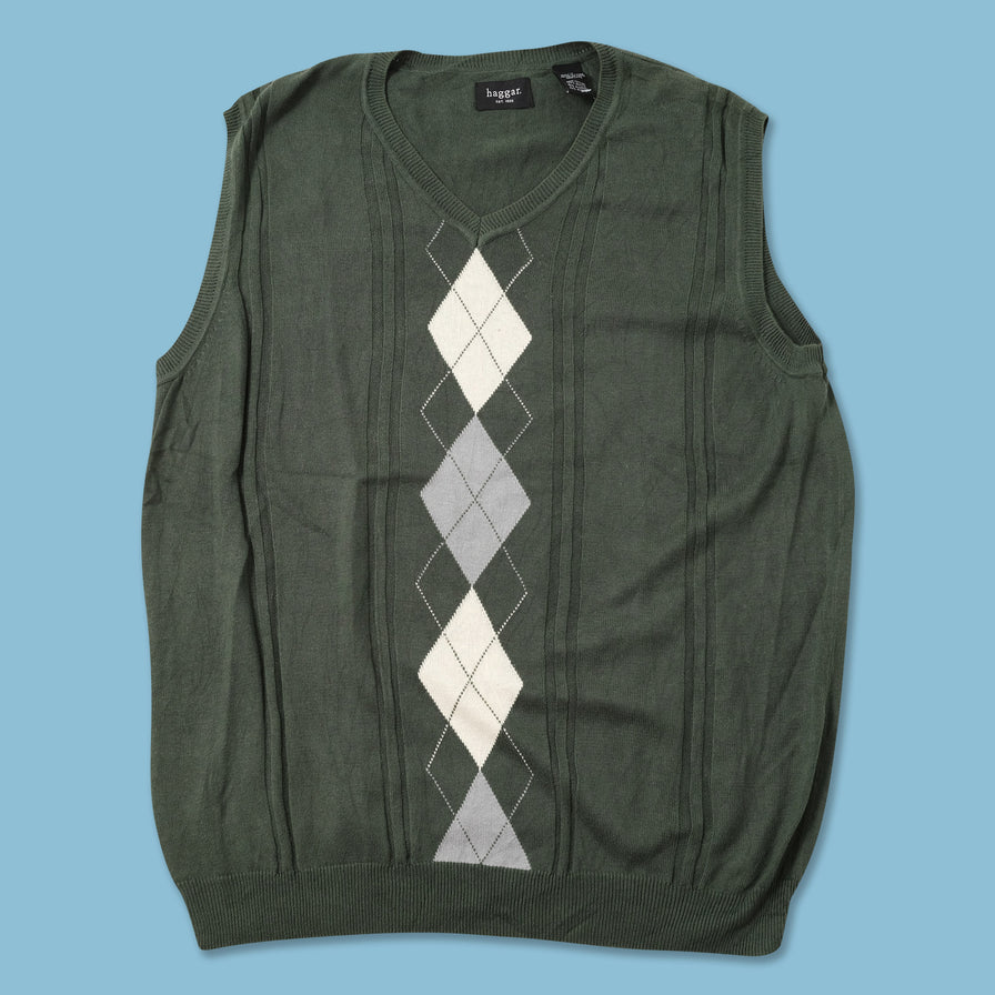 Argyle Knit Vest Large 