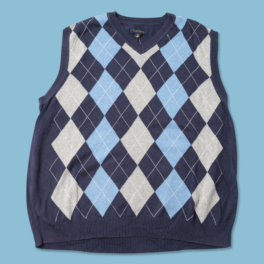 Argyle Knit Vest XXL 