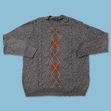Argyle Knit Sweater XLarge 