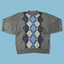Argyle Knit Sweater Large 