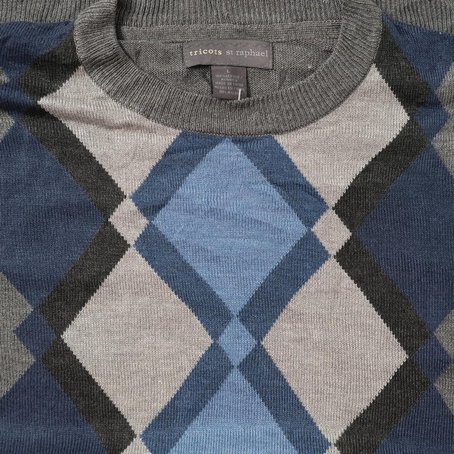 Argyle Knit Sweater Large 