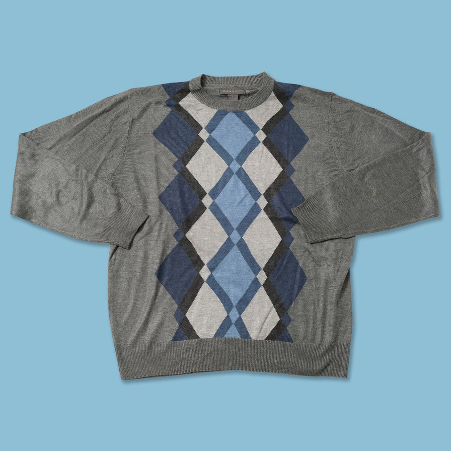 Argyle Knit Sweater Large 