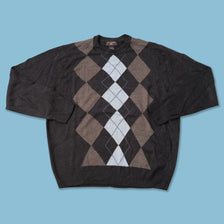 Argyle Knit Sweater Large 