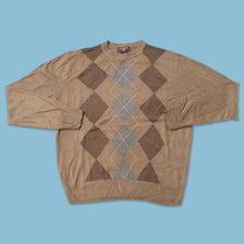 Argyle Knit Sweater Small 