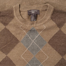 Argyle Knit Sweater Small 