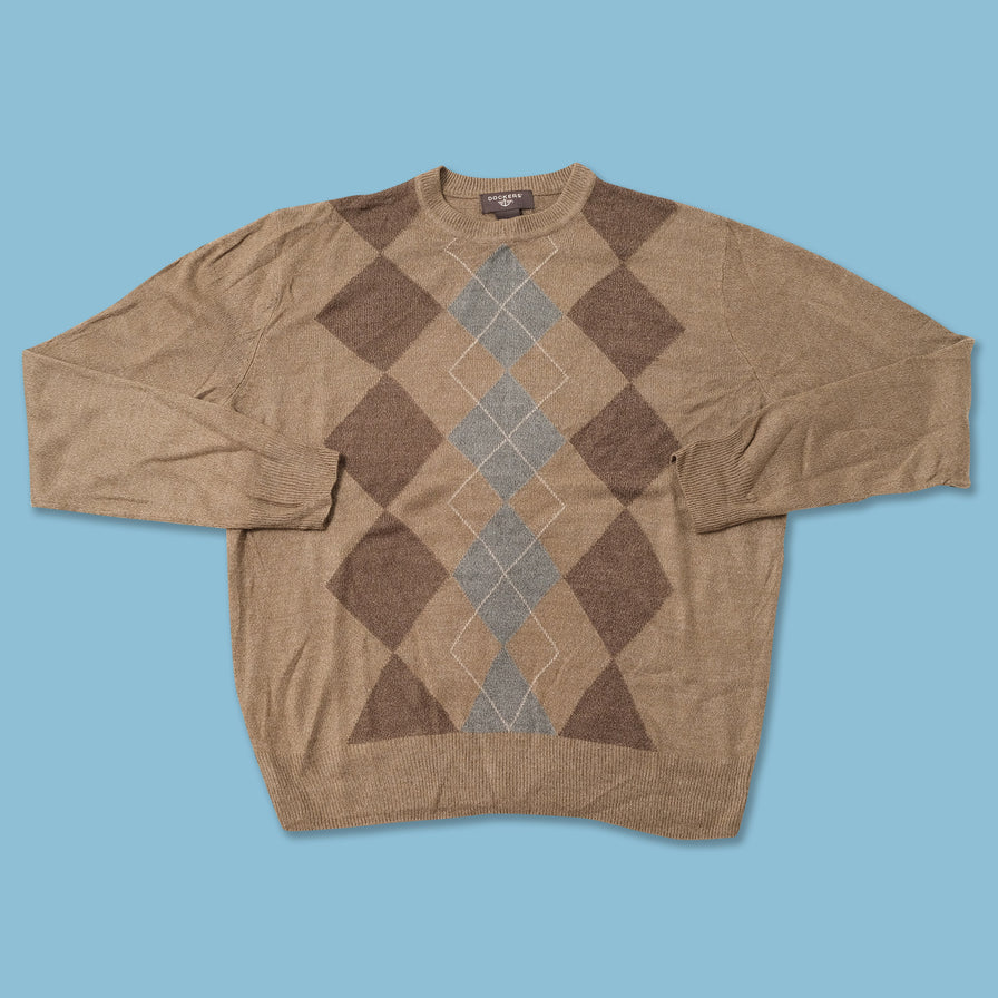 Argyle Knit Sweater Small 