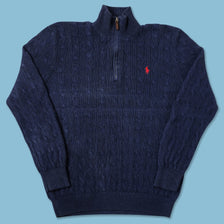 Women's Vintage Polo Ralph Lauren Q-Zip Sweater Medium 