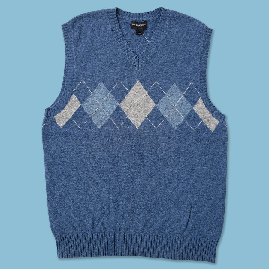Vintage Argyle Knit Vest Medium 