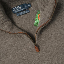 Women's Polo Ralph Lauren Q-Zip Wool Sweater Small 