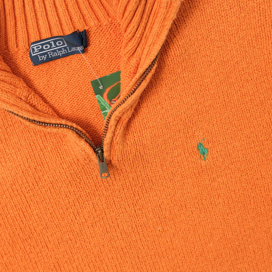 Vintage Polo Ralph Lauren Q-Zip Knit Sweater Medium 