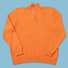 Vintage Polo Ralph Lauren Q-Zip Knit Sweater Medium 