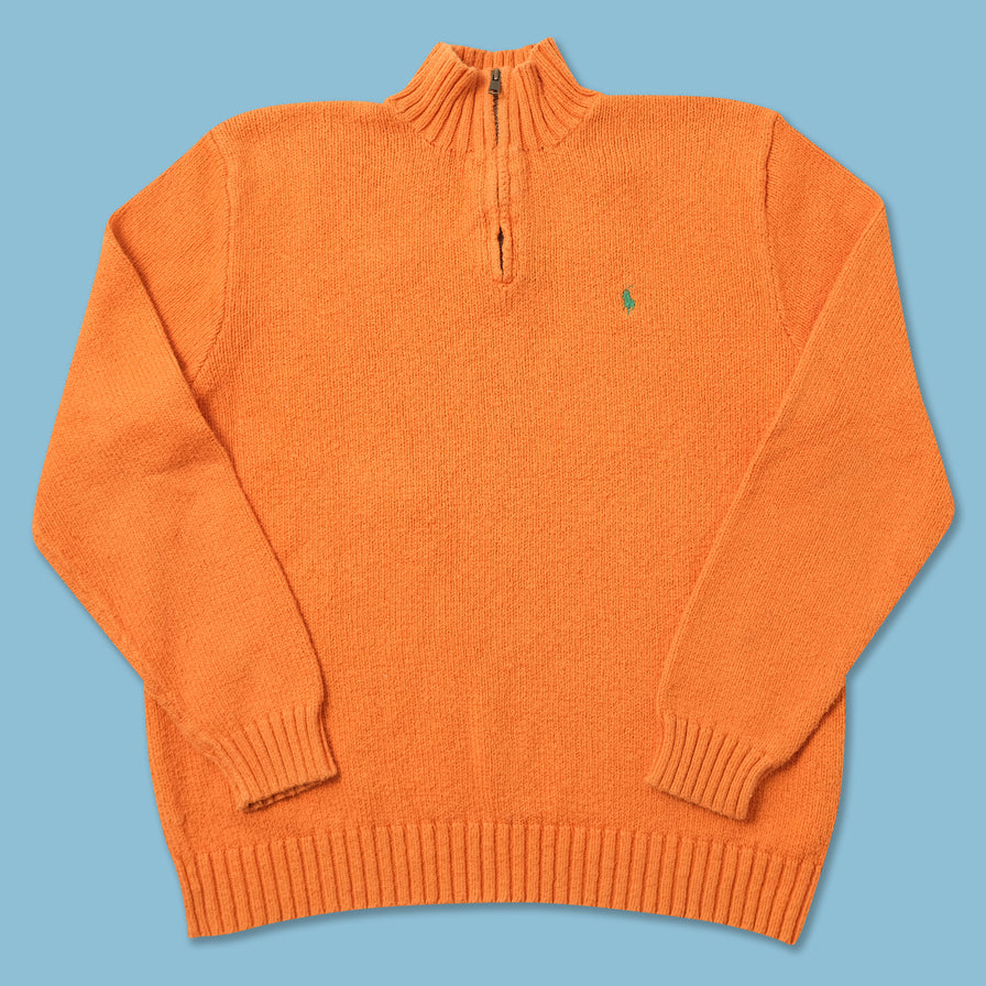 Vintage Polo Ralph Lauren Q-Zip Knit Sweater Medium 