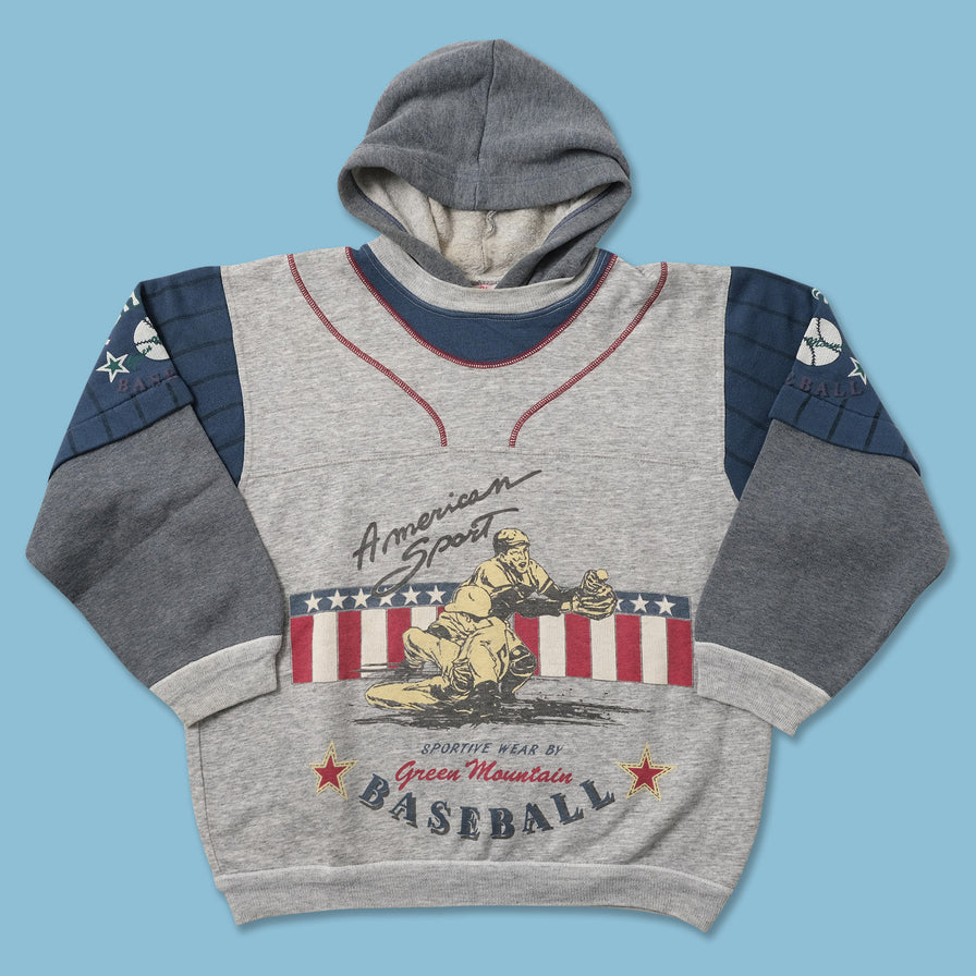 Vintage Baseball Hoody Medium 