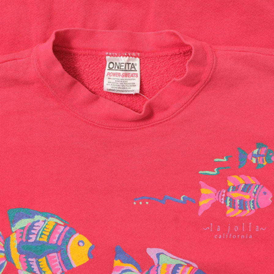 Vintage Fishes Sweater Large 