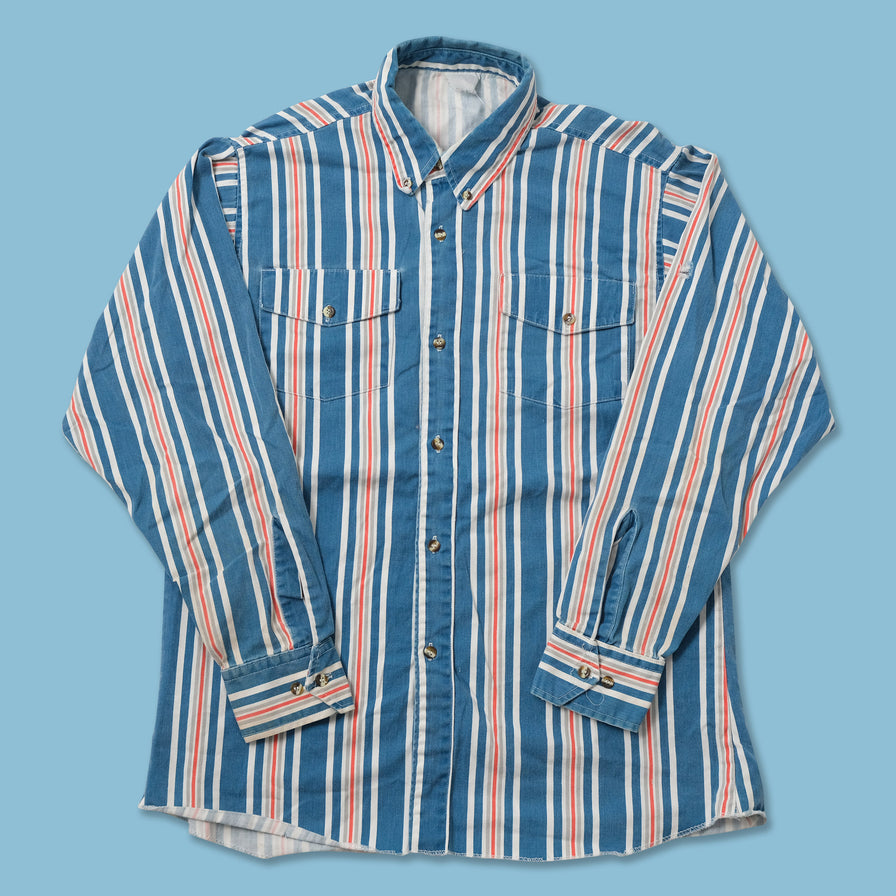 Vintage Striped Long Sleeve Shirt Large 