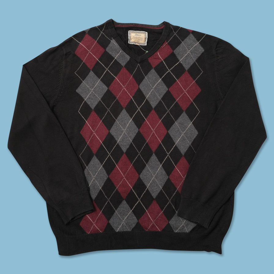 Argyle Knit Sweater XLarge 