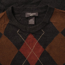 Argyle Knit Sweater Medium 