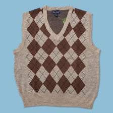 Argyle Knit Vest Large 