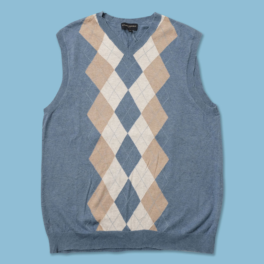 Argyle Knit Vest Medium 