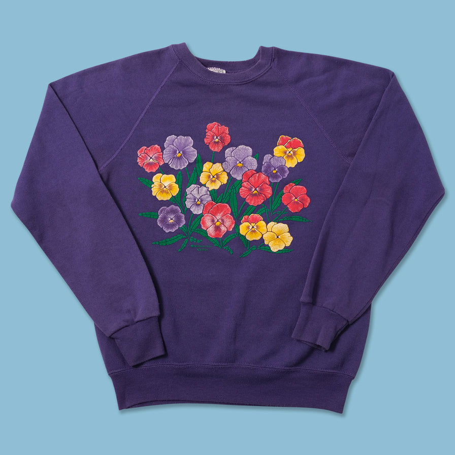 Vintage Women's Flower Sweater Small 