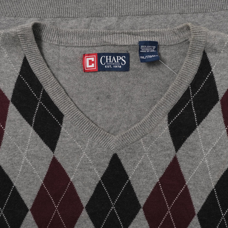 Chaps Argyle Knit Vest XXLarge 