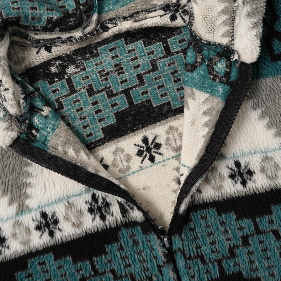 Vintage Hooded Fleece Jacket Large 