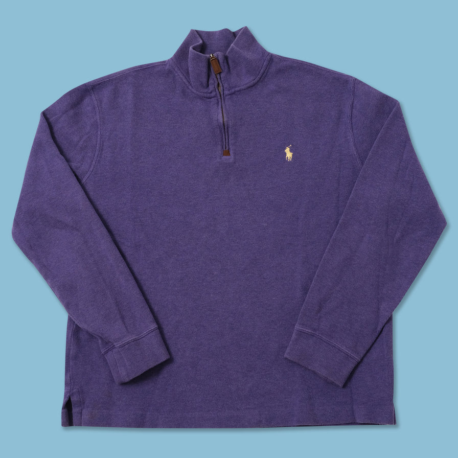 Vintage Polo Ralph Lauren Q-Zip Knit Sweater Medium 