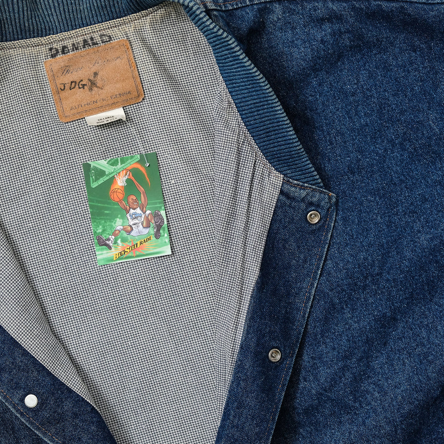 Vintage Denim Varsity Jacket XXL 