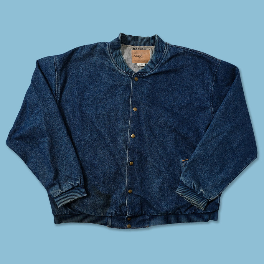 Vintage Denim Varsity Jacket XXL 