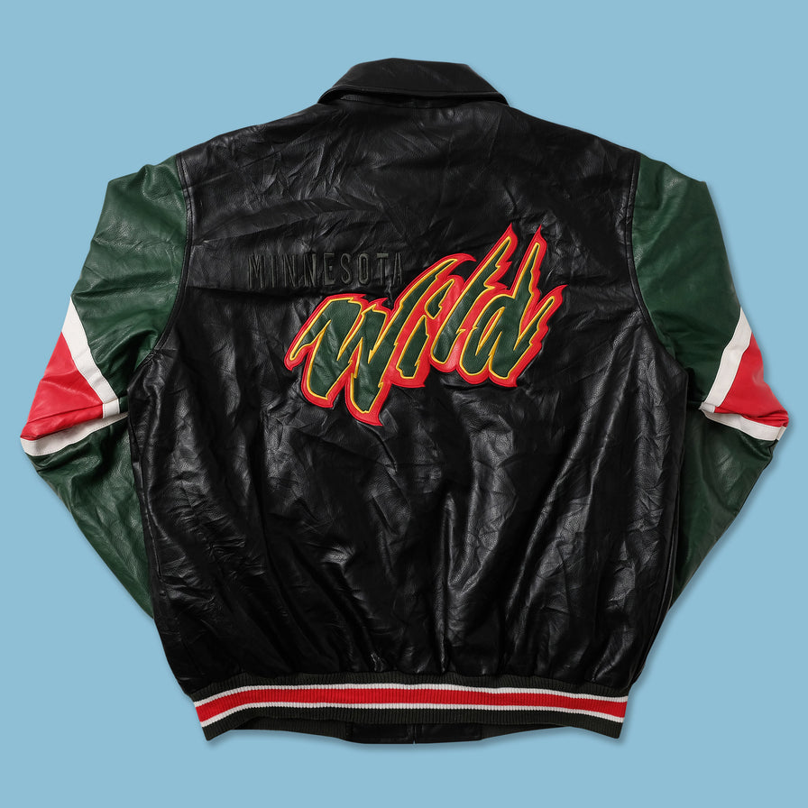 Vintage Minnesota Wilds Letaher Varsity Jacket Large 