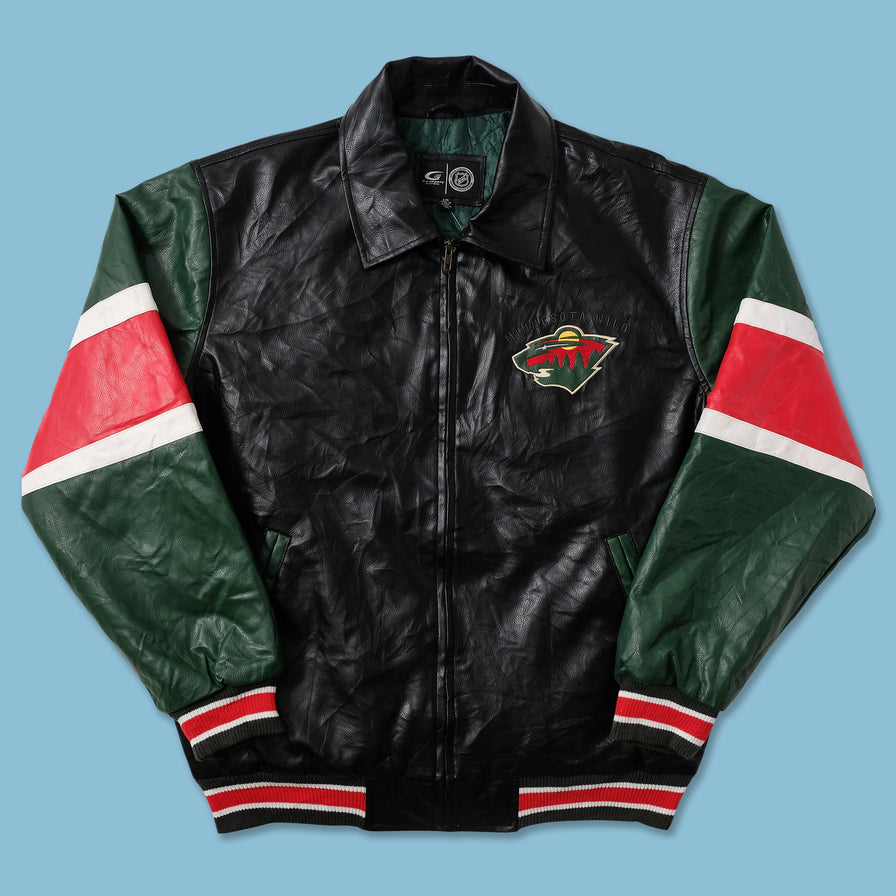 Vintage Minnesota Wilds Letaher Varsity Jacket Large 