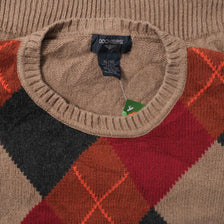 Argyle Knit Sweater Large 
